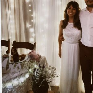 White tulle halter dress/wedding dress